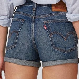 Levi's Wedgie Fit High-Rise White Oak Jean Shorts